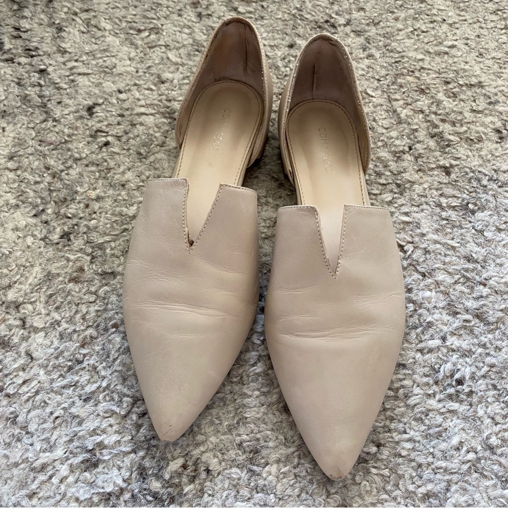 Women's Cream Pointed Flats